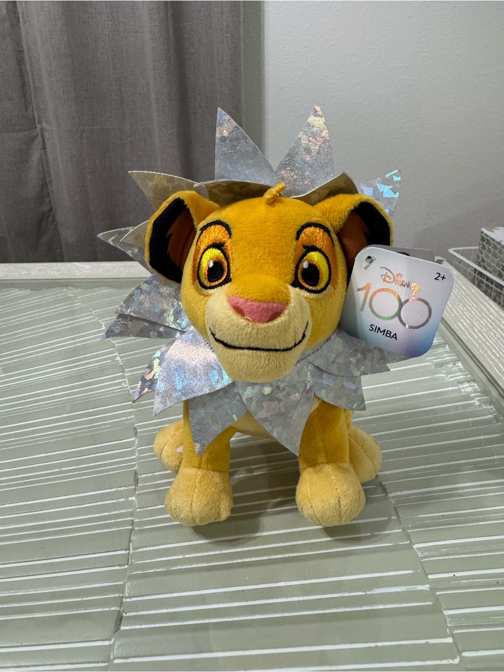Disney Simba Plush Toy 100 Anniversary - Yellow Lion with Silver Mane